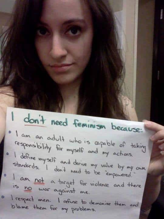 No necesito el feminismo porque